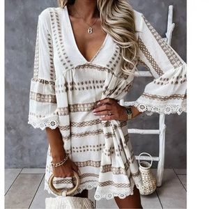 CCC Babydoll Dress sz L Resort Beach Wear NEW # A54